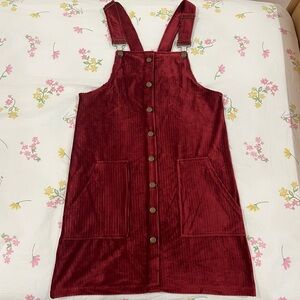 Overall Dress; pomegranate color; women’s medium; Planet Gold